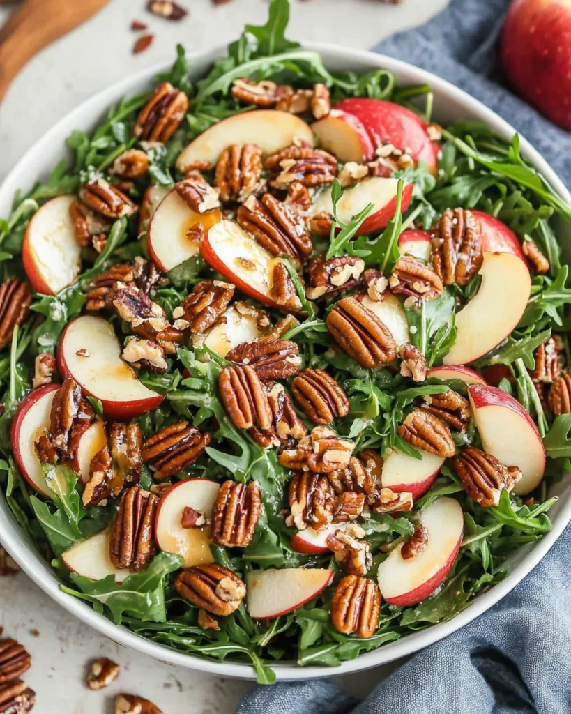Apple Arugula Salad with Maple Pecans