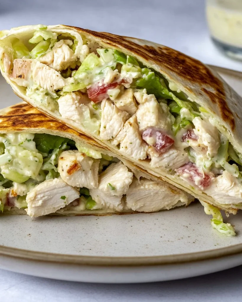 Chopped Chicken Caesar Salad Wrap