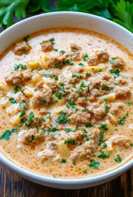 Creamy Parmesan Italian Sausage Ditalini Soup