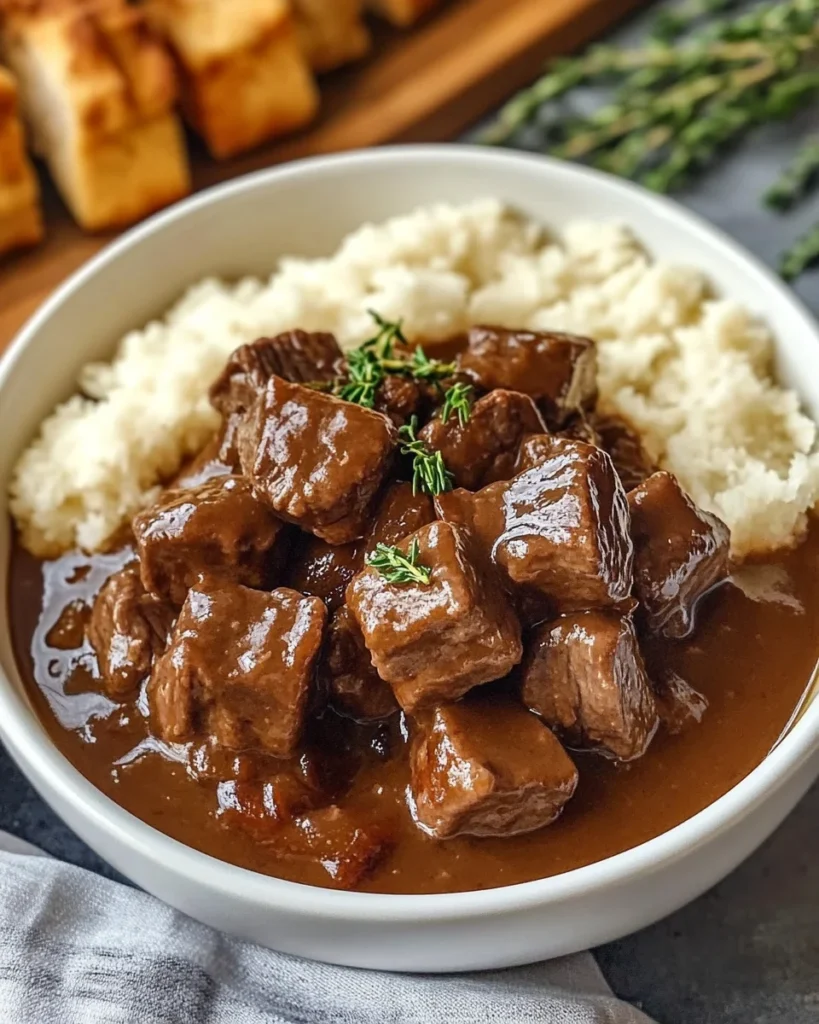 Crock Pot Beef Tips and Gravy