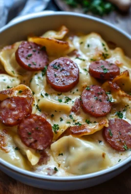 Crockpot Pierogi Casserole with Kielbasa