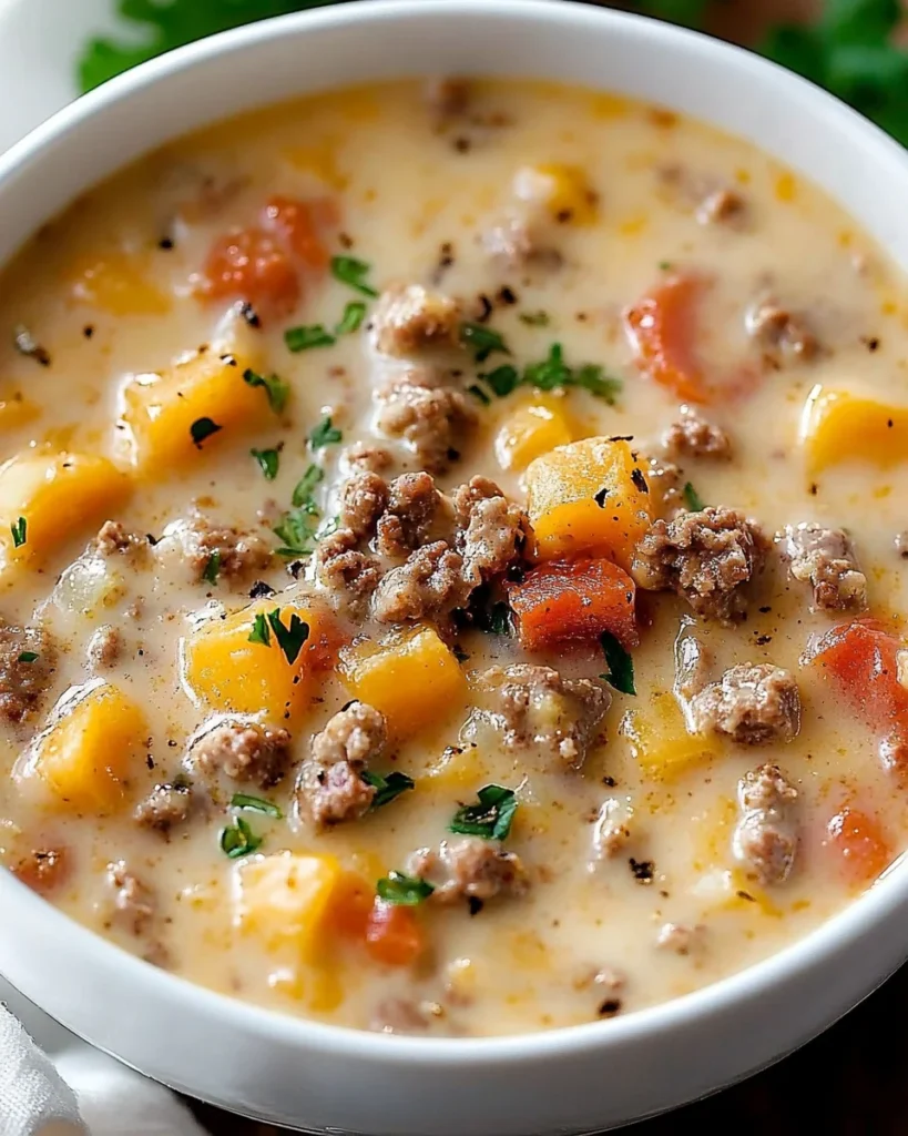 Easy Cheeseburger Soup