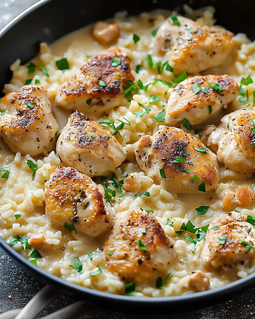 One-Pan Creamy Parmesan Chicken & Rice