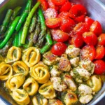 Pesto Chicken Tortellini and Veggies