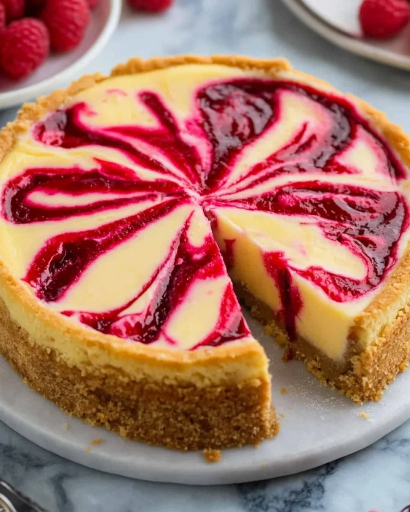 Raspberry Swirl Lemon Cheesecake