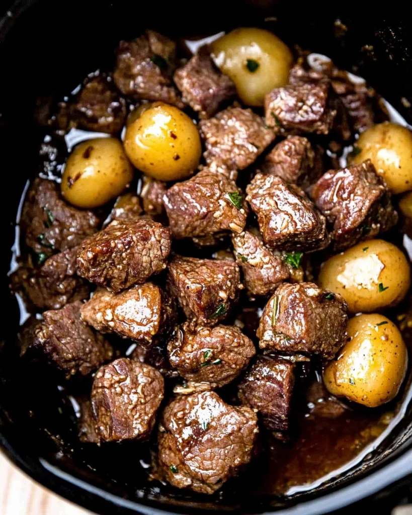 Slow Cooker Garlic Butter Beef Bites