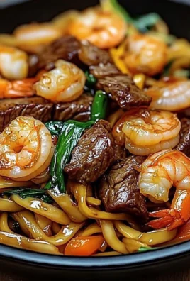 Steak & Shrimp Stir-Fried Noodles