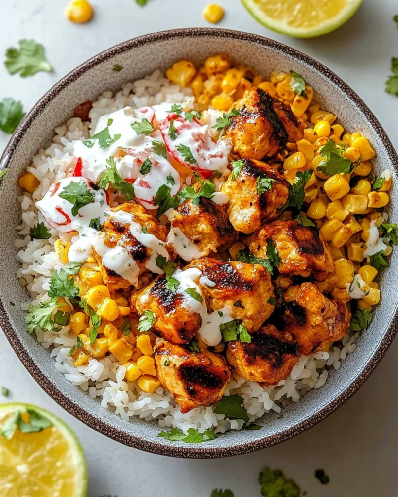 Street Corn Chicken Rice Bowl