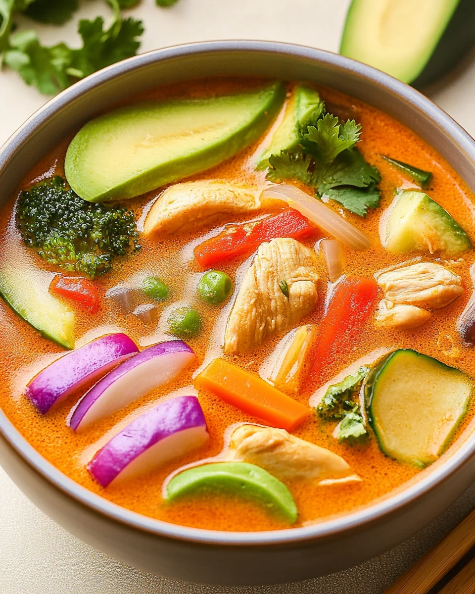 Thai Coconut Curry Chicken Soup