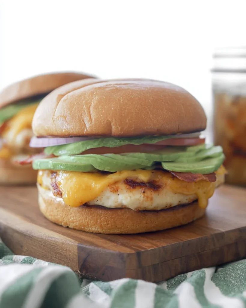 Cheddar Ranch Chicken Burgers