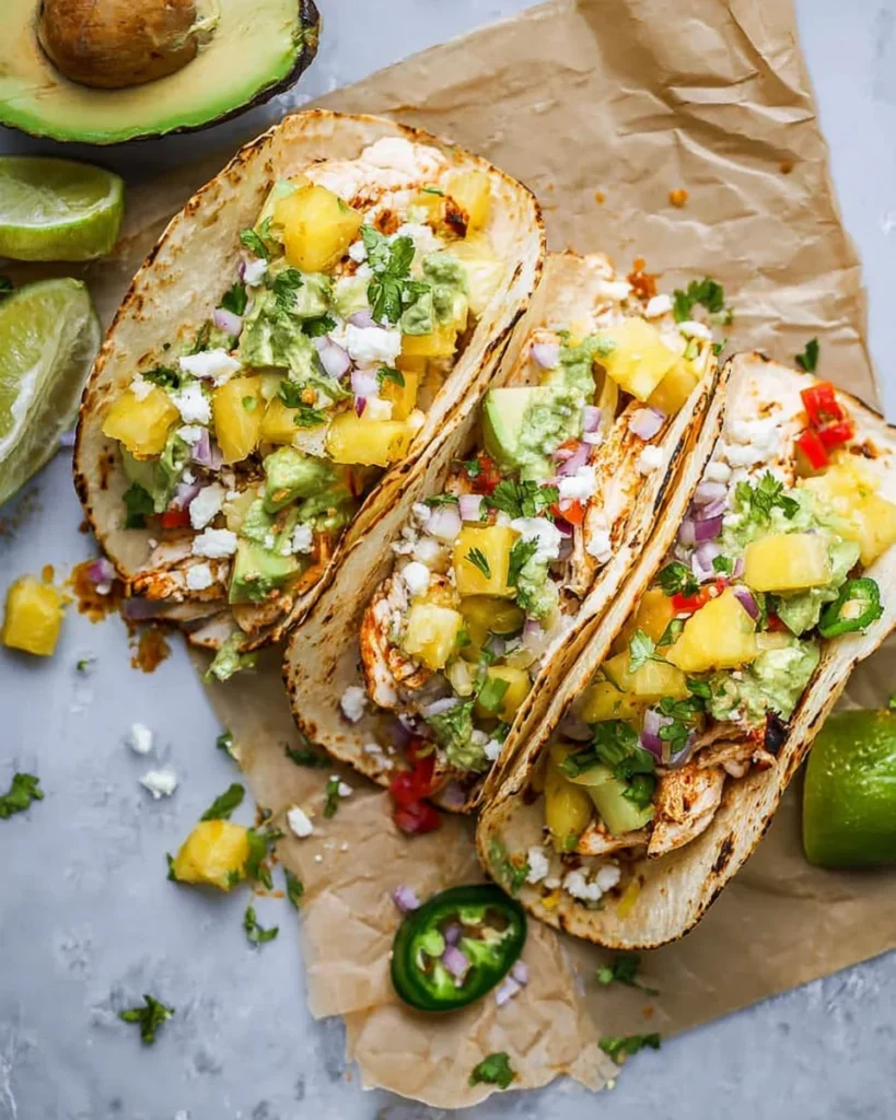 Chipotle Pineapple Chicken Tacos