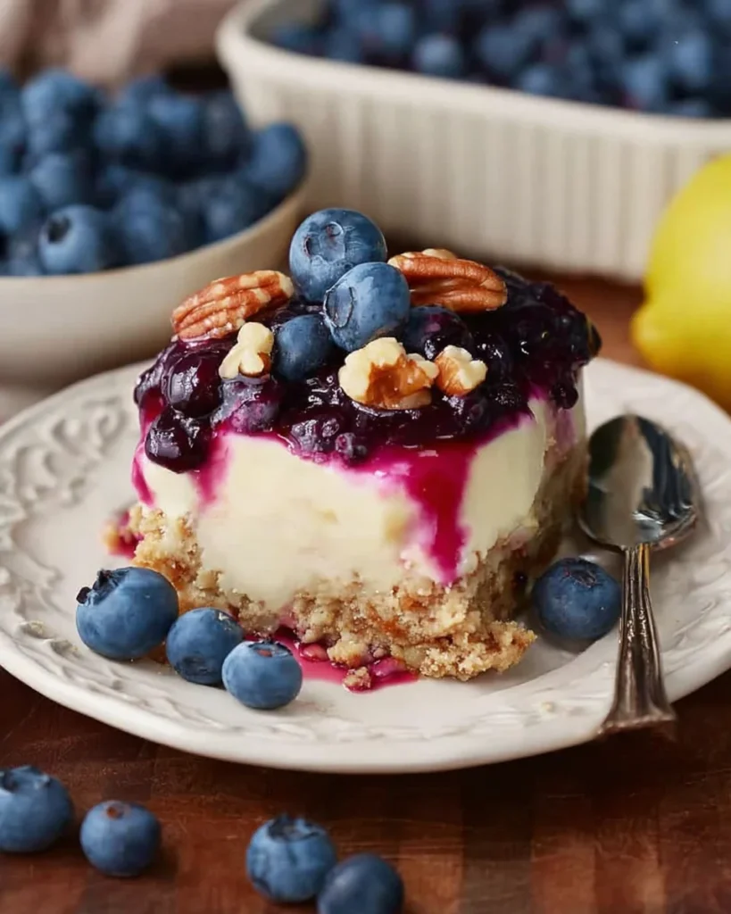 Cream Cheese Lemon Dessert with Blueberry Topping