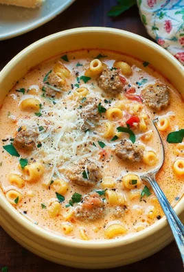 Creamy Parmesan Italian Sausage Ditalini Soup