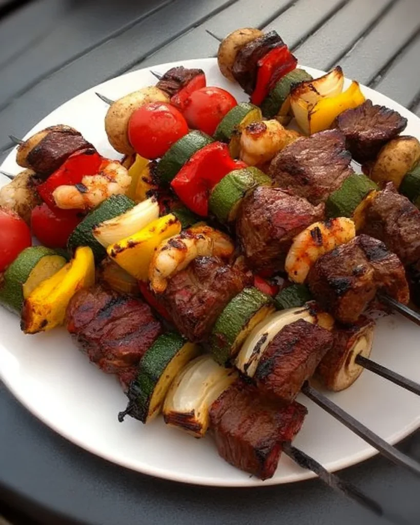 Grilled Steak & Shrimp Kabobs