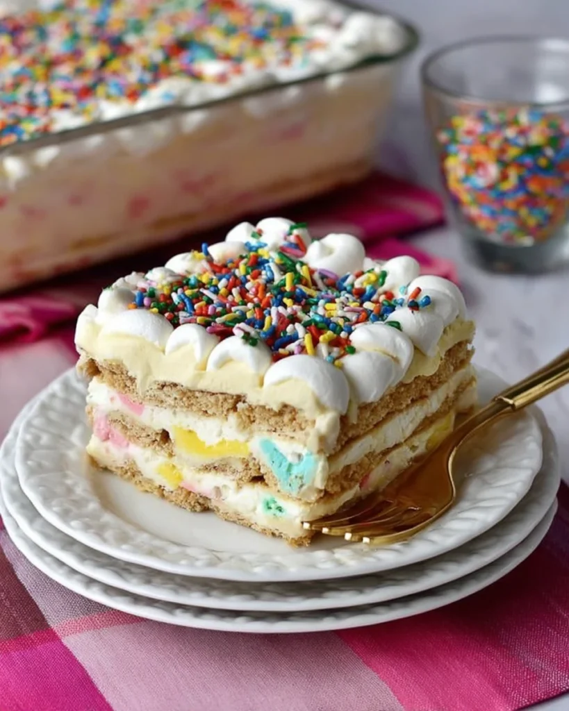 No-Bake Funfetti Cake Delight