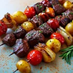 Rosemary Garlic Steak Kebabs