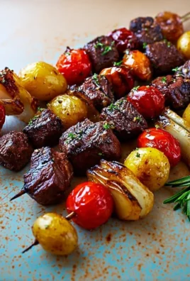 Rosemary Garlic Steak Kebabs