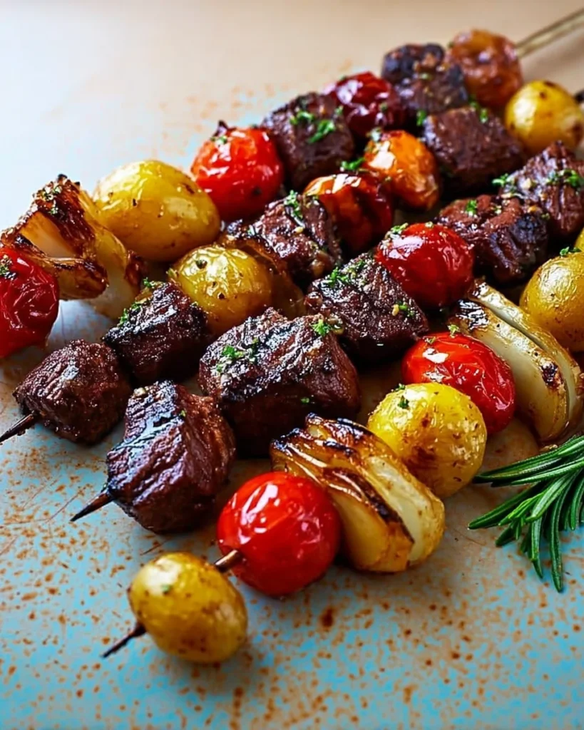 Rosemary Garlic Steak Kebabs