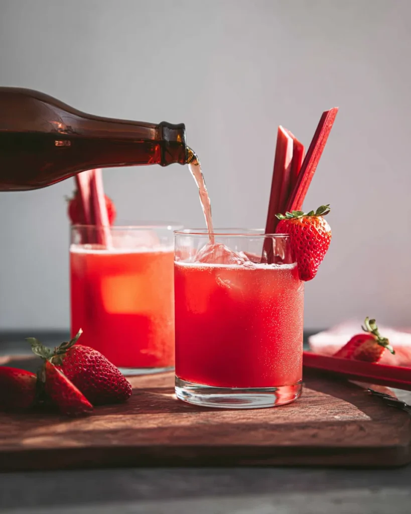 Strawberry Rhubarb Fermented Soda
