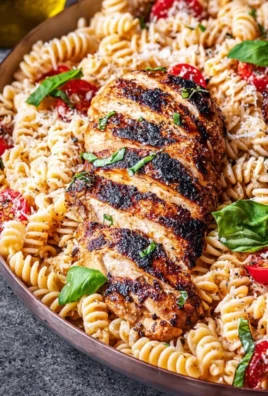 Tomato Basil Pasta with Balsamic Grilled Chicken